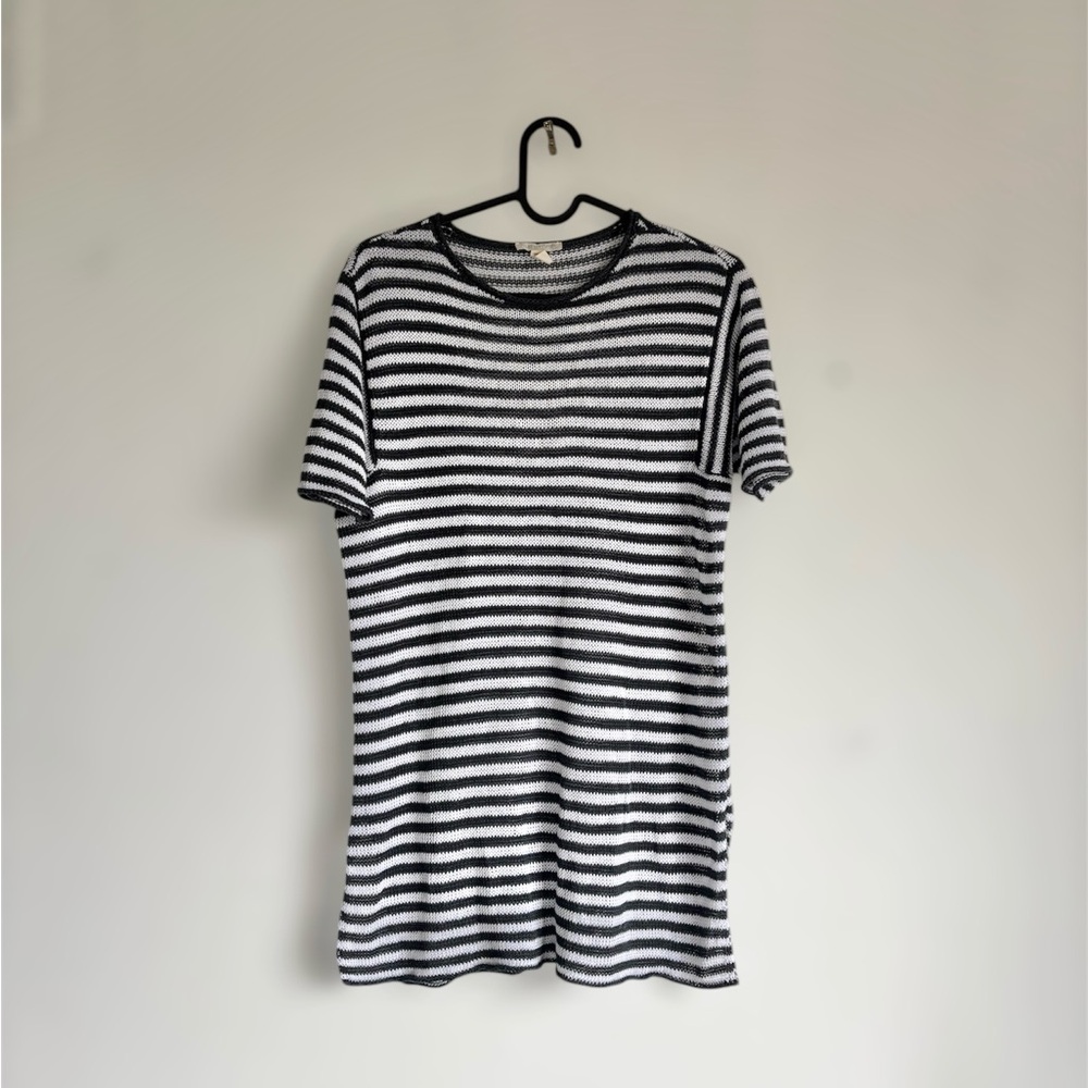 Eileen Fisher 100% organic linen striped tunic top